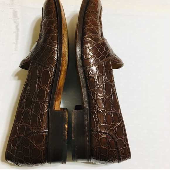 SOLD GRAVATI Crocodile Brown Handmade Italian 8.5M - Picture 3 of 8